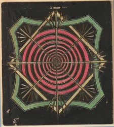 Diapositive de lanterne, motif tourbillonnant, vers 1780